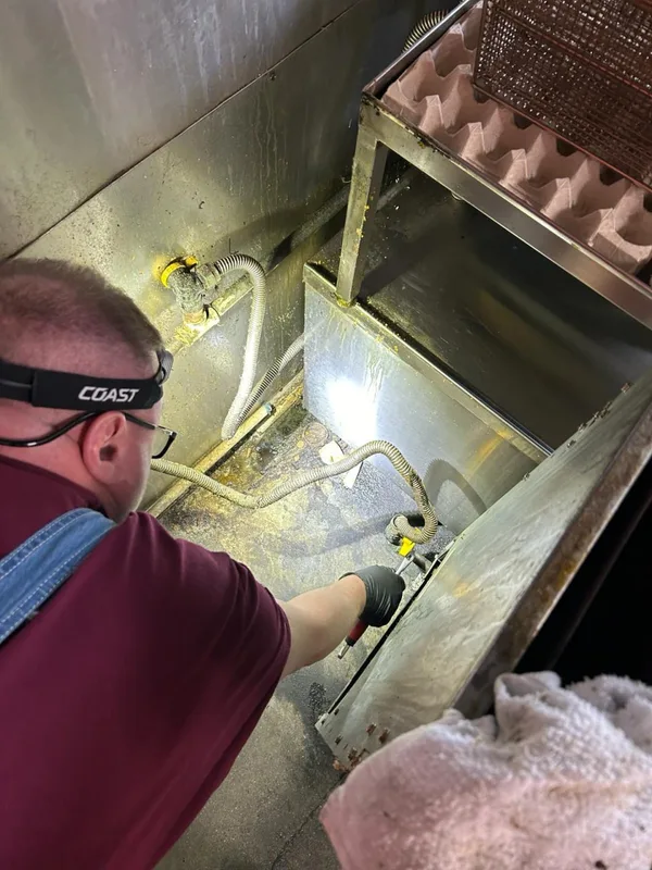 Inspecting oven heating element during professional repair